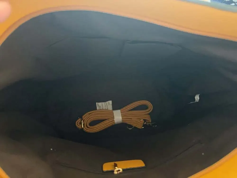 Yellow Faux Leather Tote Bag‎ with Turn-Lock Closure